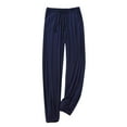 thumbnail image 1 of Wyobmus Mens Soft Pajama Pants Solid Color Sleeping Pants Loose Home Wear Sleepwear Pj Bottoms Size L-4XL Navy, 1 of 4