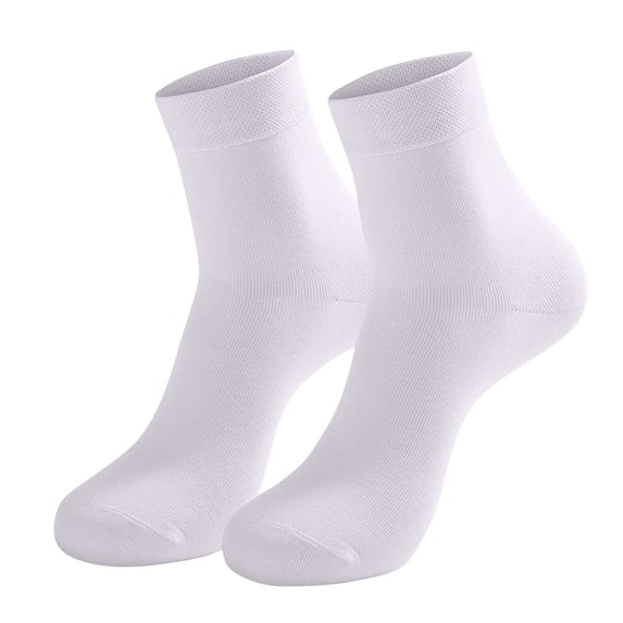 Wyobmus Mens Solid Dress Socks Lightweight Comfort Stretch Crew Socks Soft Breathable Moisture Wicking Dress Socks White*
