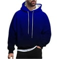 thumbnail image 1 of Wyobmus Mens Sports Hoodies Pullover Fashion Fall Gradient Drawstring Hoodie Sweatshirt Long Sleeve Athletic Hooded Clothes A-Blue, 1 of 6