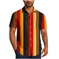 thumbnail image 1 of Wyobmus Mens Summer Striped Shirts Front Button Down Short Sleeve Casual Beach Hawaiian Shirts with Pocket S-5X H-Red, 1 of 6