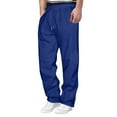 thumbnail image 1 of Wyobmus Mens Sweatpants Open Bottom Jogger Pants for Men With Pockets Loose Fit Straight Leg Athletic Pants Blue, 1 of 4
