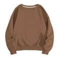thumbnail image 1 of Wyobmus Mens Sweatshirts Cropped Crewneck Pullover Sweatshirts Long Sleeve Solid Outwear Clothes Brown, 1 of 4