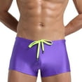 thumbnail image 1 of Wyobmus Mens Swimsuits Square Leg Sport Swim Briefs High Elasticity Softness Shorts Swimming Pants A-Purple, 1 of 3