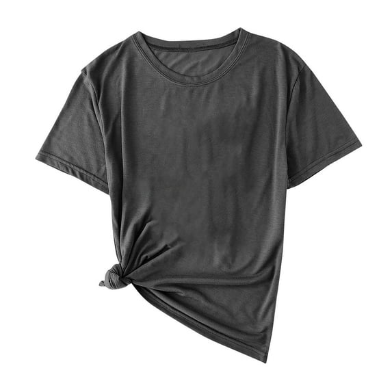 Wyobmus Mens T-Shirts Short Sleeve Crew Neck Plain Shirt Summer Casual Fashion Tops Dark Gray