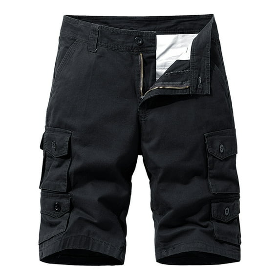 Wyobmus Mens Tactical Stretch Outdoor Cargo Shorts Wear Resistant Rip Stop Solid Work Hiking Fishing Shorts With Multiple Utility Pockets M-3Xl A-Black