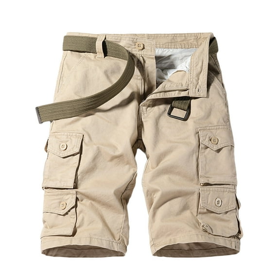 Wyobmus Mens Tactical Stretch Outdoor Cargo Shorts Wear Resistant Rip Stop Solid Work Hiking Fishing Shorts With Multiple Utility Pockets M-3Xl A-Khaki