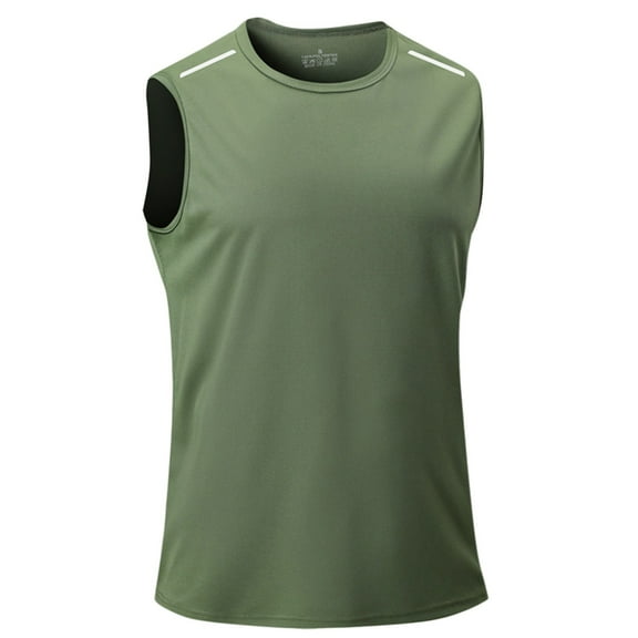 Wyobmus Mens Tank Tops Sleeveless Summer Fitted Muscle Shirts Soft Moisture Wicking Casual Workout Shirt S-3X C-Green