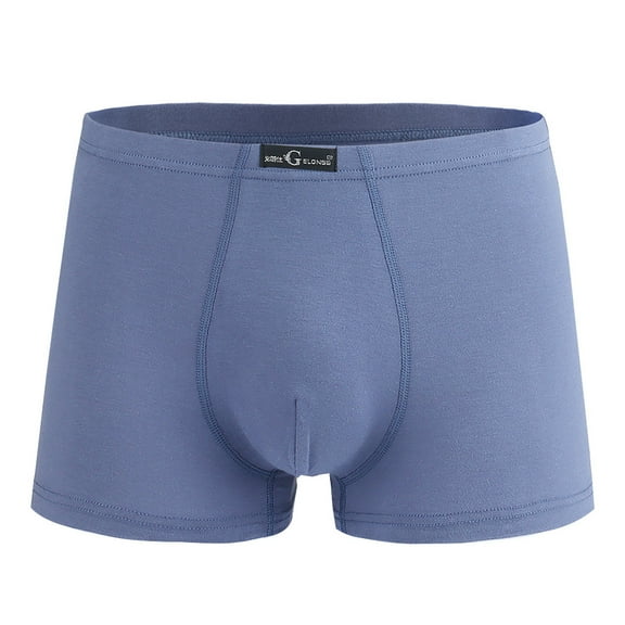 Wyobmus Men's Underwear Boxer Flat Leg Briefs Trunks Soft Cotton Mid-rise Underpant Loose Fit,Gray*,3XL
