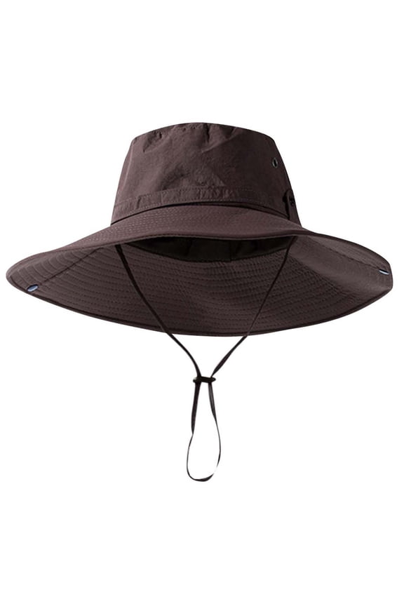 Mens and Womens Sun Hats Upf 50+ Waterproof Mesh Wide Brim Breathable Fishing Hat with Adjustable Loops Buckle for Hiking Hunting Outdoor Activities A-Coffee