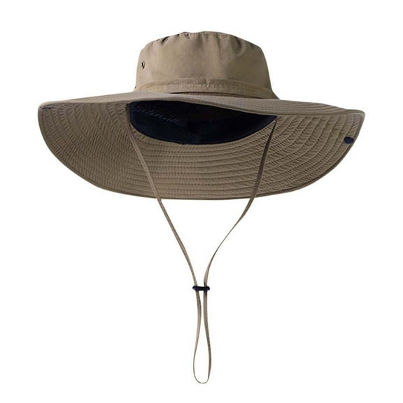 Wyobmus Mens and Womens Sun Hats Upf 50+ Waterproof Mesh Wide Brim Breathable Fishing Hat with Adjustable Loops Buckle for Hiking Hunting Outdoor Activities A-Khaki