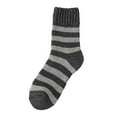 thumbnail image 1 of Wyobmus Mens Wool Socks Winter Warm Thermal Vintage Casual Striped Crew Thick Socks Cozy Soft Insulated Boot Socks Gray*, 1 of 3