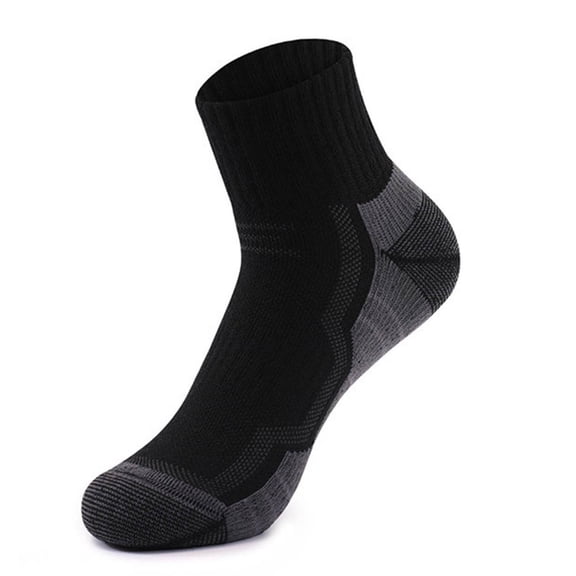 Wyobmus Merino Wool Socks for Men Winter Thermal Warm Crew Socks Thick Slipper Sock Cozy Non Slip Boot Socks B-Black*