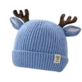 thumbnail image 1 of Wyobmus Newborn Baby Hats Winter Warm Knitted Beanie Cap Cute Christmas Antler Beanie Ski Skull Cap Blue*, 1 of 3