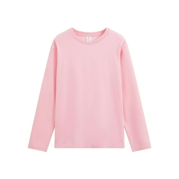 Wyobmus Oversized T-Shirts for Men Loose Fit Crewneck Cotton Tshirt Streetwear Heavyweight Long Sleeve Tee Shirt Gym Workout Tops Fall Fashion Basic Shirts Pink