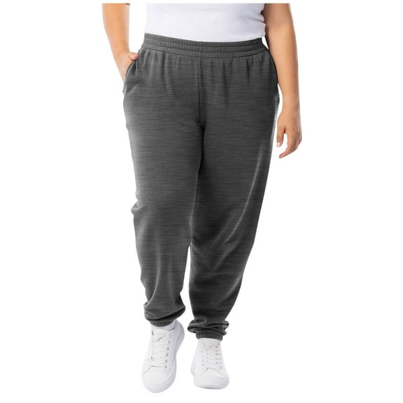 Wyobmus Plus Size Joggers for Women Loose Fit Elastic Waist Sweatpants With Side Pockets Solid Color Jogging Sports Pants L-5X Gray
