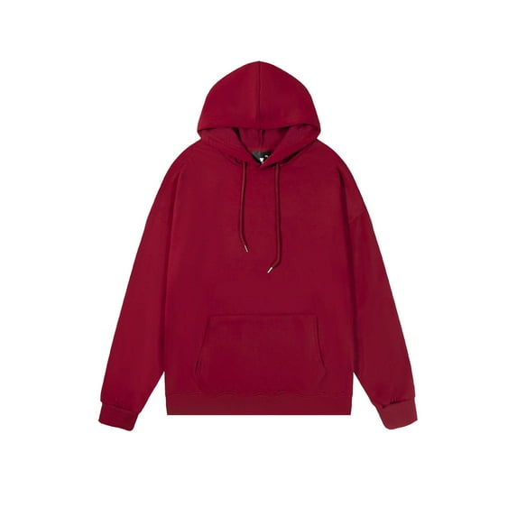 Wyobmus Plus Size Pullover Hoodies for Men Oversized Comfy Hooded Sweatshirts Y2K Clothes Mens Solid Color Long Sleeve Fall Fashion Sweatshirt Burgundy