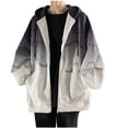 thumbnail image 1 of Wyobmus Plus Size Sport Jacket for Men Casual Gradation Hooded Cardigan Loose Casual Athletic Zipper Hoodie Coat B-Black, 1 of 6