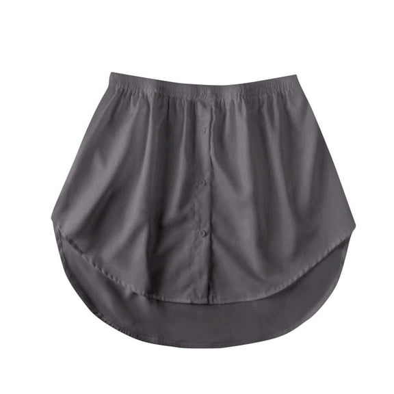 Wyobmus Shirt Extender for Women Adjustable Layered Fake Top Lower Sweep Shirt Half Length Mini Skirt S-5XL A-Dark Gray