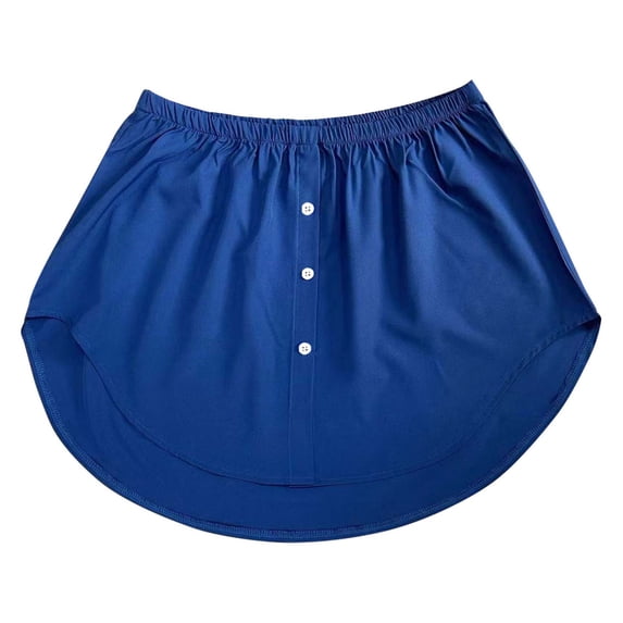 Wyobmus Shirt Extender for Women Adjustable Layered Fake Top Lower Sweep Shirt Half Length Mini Skirt S-5XL B-Blue
