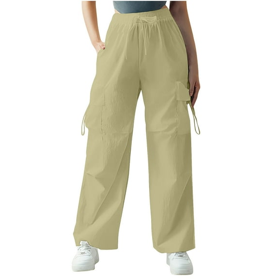 Wyobmus Slim Fit Cargo Pants for Women High Waisted Joggers Sweat Pants Athletic Pants Straight Wide Leg Y2K Cargo Pants Green