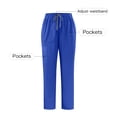 thumbnail image 1 of Wyobmus Straight Leg Scrub Pants for Women Solid Color Elastic Waist Drawstring Work Trousers Comfy Stretch Pull-On Lounge Pants with Multi-Pockets B-Blue, 1 of 7