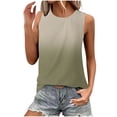 thumbnail image 1 of Wyobmus Summer Tank Top for Women Sleeveless Gradient Color Top Fashion Tank Shirt Loose Round Neck Casual Tunic Blouse S-2X Olive Green, 1 of 4