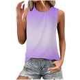 thumbnail image 1 of Wyobmus Summer Tank Top for Women Sleeveless Gradient Color Top Fashion Tank Shirt Loose Round Neck Casual Tunic Blouse S-2X Purple, 1 of 4