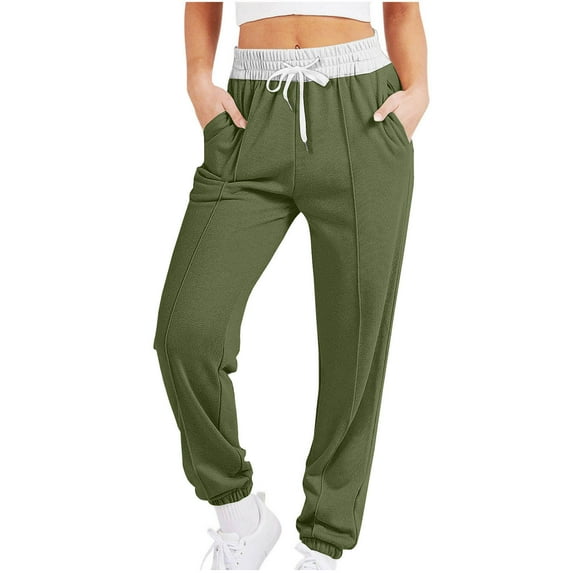 Wyobmus Sweatpants for Women Gradient Printed Casual Drawstring Waisted Sports Pants Loose Ankle Bottom Sweatpants C-Olive Green