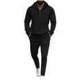 thumbnail image 1 of Wyobmus Sweatsuits for Men 2 Pieces Waffle Hoodies Tracksuit Jogging Suits Casual Solid Long Sleeve Hoodies With Weatpant Black, 1 of 5