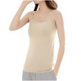 thumbnail image 1 of Wyobmus Tank Tops for Women Scoop Neck Slim Fitted Adjustable Spaghetti Strap Shirt Summer Sleeveless Camisole Tops M-2X Beige, 1 of 4