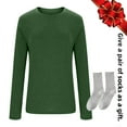 thumbnail image 1 of Wyobmus Thermal Shirts for Women Base Layer And Socks Soft Lightweight Long Sleeve Tops Fitted Tshirts Comfy Crew Neck Thermal Underwear,Green,M, 1 of 9