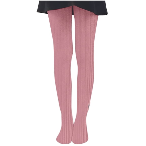 Wyobmus Tights for Girls 3-12Y Solid Dance Tights Good Stretchy Footed Leggings Soft Cotton Stockings Pantyhose A-Pink*
