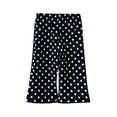 thumbnail image 1 of Wyobmus Toddler Baby Girls Flared Pants Elastic Waist Ruffle Leggings Polka Dots Graphic Lounge Bell Bottoms for 0-3Y C-Black, 1 of 3