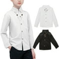 Zwiiyzr Toddler Big Kids Little Boys Long Sleeve Button Down Casual