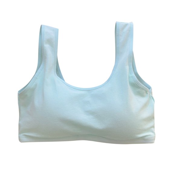 Wyobmus Training Bras for Girls 6-14Y Sports Seamless Bra Comfy Inner Mesh Breathable Crop Cami Tank Top E-Green*