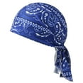 thumbnail image 1 of Wyobmus Unisex Do Rag Cycling Motorcycle Hat Quickly Dry Sports Headband Pirate Cap Dew Rag Head Wrap Bandana Hats Liners for Men and Women C-Blue, 1 of 2
