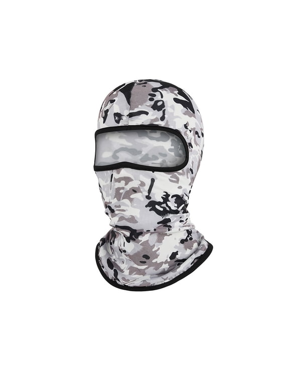 Unisex Knit Insulated Windproof Face Mask Thermal Full Face Cover for Cycling Ski Snowboard Motorcycle Outdoor Cold Weather Men and Women A-White