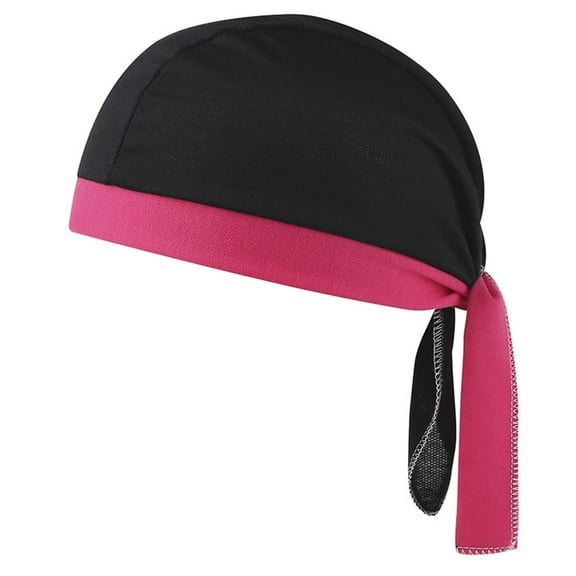 Wyobmus Unisex Do Rag Cycling Motorcycle Hat Quickly Dry Sports Headband Pirate Cap Dew Rag Head Wrap Bandana Hats Liners for Men and Women A-Hot Pink