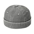 thumbnail image 1 of Wyobmus Unisex Short Fisherman Beanie Hat for Men Women Wool Knit Cuff Brimless Hip-Hop Skull Cap Winter Versatile Baseball Sailor Roll-Up Edge Hat Gray*, 1 of 5