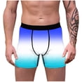 thumbnail image 1 of Wyobmus S-2XL Boxer for Men Casual Stretch Cozy Underpants Ultra-Thin Underwear Silm Leg Gradient Briefs,B-Blue, 1 of 8