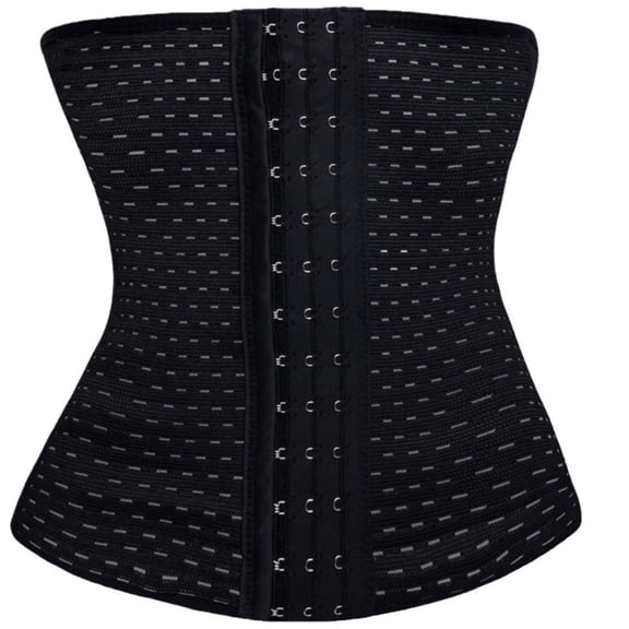 Wyobmus Waist Trainer for Women Corset Shapewear Tummy Control Slimming Hook & Loop Waist Shapers Postpartum Belly Band Body Shaper B-Black