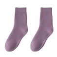 thumbnail image 1 of Wyobmus Winter Thermal Socks for Women Thick Warm Insulated Crew Boot Socks Lightweight Soft Sleep Calf Socks A-Purple*, 1 of 6