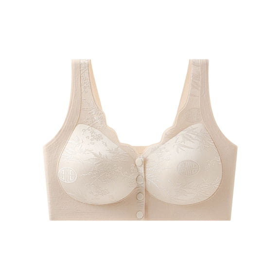 Wyobmus Wireless Bras for Women No Underwire Plus Size Smooth Bralette Full Coverage Comfy Everyday Bras with Support and Natural Lift B-Beige*