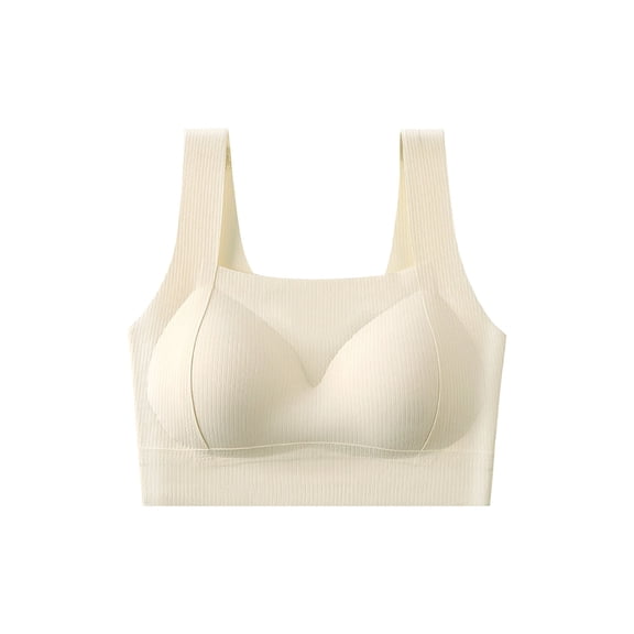 Wyobmus Wireless Bras for Women No Underwire Plus Size Smooth Bralette Full Coverage Comfy Everyday Bras with Support and Natural Lift C-Beige*
