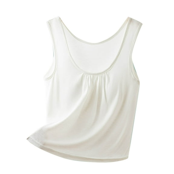 Wyobmus Women Comfy Tank Tops Loose Fit Scoop Neck Ruched Summer T Shirt Casual Sleeveless Banded Bottom Basic Tees Tops L-2X B-White