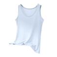 thumbnail image 1 of Wyobmus Women Linen Tank Tops Wide Strap Round Neck Cotton Tops Loose Soft Camisole Basic Shirts Sky Blue, 1 of 6