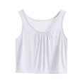 thumbnail image 1 of Wyobmus Women Olus Size Crop Tank Tops Comfy Modal Sleep Shirt Loose Fit Ruched Basic Tees Scpoop Neck Roomy Casual Half Camisoles 1X-8X A-White, 1 of 7