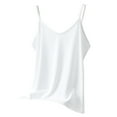 thumbnail image 1 of Wyobmus Women Tank Tops Spaghetti Strap V-Neck Linen Cotton Tops Loose Soft Camisole Basic Layering Shirts White, 1 of 6