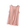 thumbnail image 1 of Wyobmus Women Tank Tops Summer Loose Fit Pleated Front Crew Neck Camisole Tops Trendy Sleeveless Flowy Blouses Pink, 1 of 8