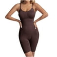 thumbnail image 1 of Wyobmus Women's Bodysuits O Ring Adjustable Spaghetti Straps Shapewear Solid Color No See Through Body Suit Coffee, 1 of 4